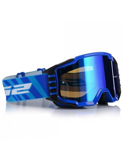 LS2 CHARGER PRO GOGGLE BLUE WITH IRIDIUM VISOR 7