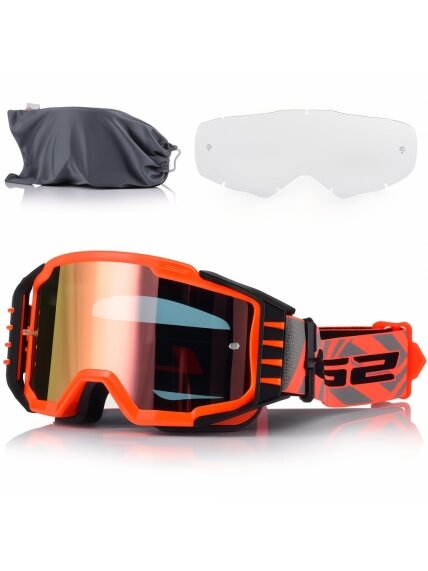 LS2 CHARGER PRO GOGGLE H-V ORANGE WITH IRIDIUM VISOR 7