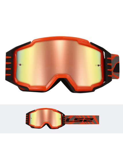 LS2 CHARGER PRO GOGGLE H-V ORANGE WITH IRIDIUM VISOR