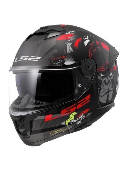 LS2 FF808 STREAM II ANGRY MONKEY M.BLACK RED-06 LS2 FF808 STREAM II ANGRY MONKEY M.BLACK RED-06
