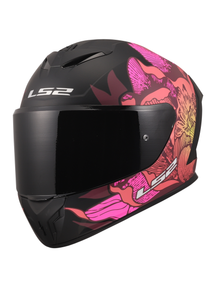 LS2 FF820 RAPID III POPPIES II BLACK PINK 6