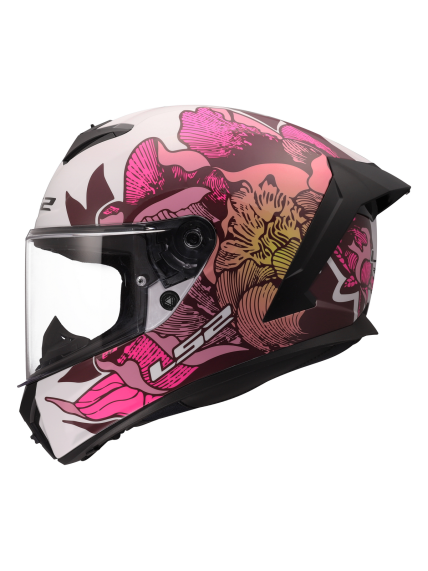 LS2 FF820 RAPID III POPPIES II WHITE PINK 10 LS2 FF820 RAPID III POPPIES II WHITE PINK 10