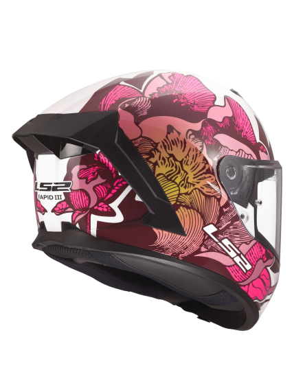 LS2 FF820 RAPID III POPPIES II WHITE PINK 3 LS2 FF820 RAPID III POPPIES II WHITE PINK 3