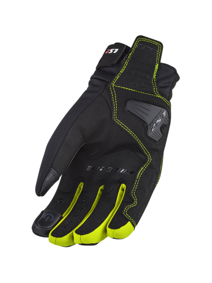 LS2 JET 2 LADY GLOVES BLACK H-V YELLOW 1