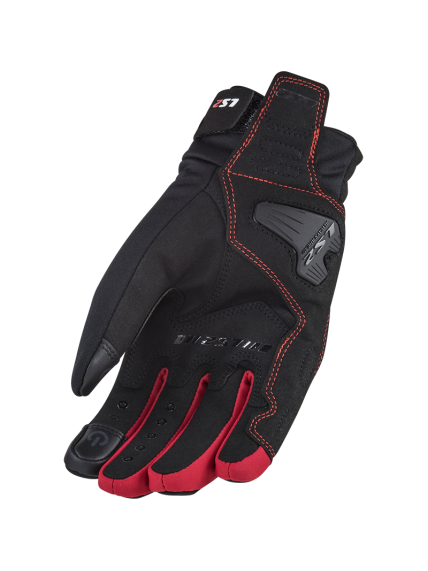 LS2 JET 2 LADY GLOVES BLACK RED 1 LS2 JET 2 LADY GLOVES BLACK RED 1