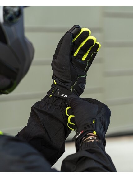 LS2 JET 2 MAN GLOVES BLACK H-V YELLOW 3 LS2 JET 2 MAN GLOVES BLACK H-V YELLOW 3