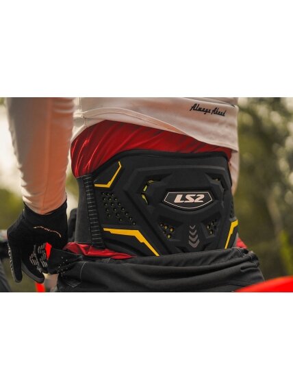LS2 KOKU KIDNEY BELT BLACK H-V YELLOW 2 LS2 KOKU KIDNEY BELT BLACK H-V YELLOW 2