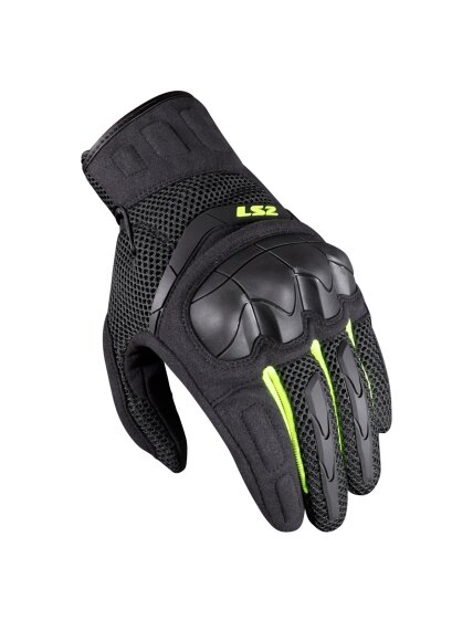 LS2 KUBRA MAN GLOVES ANTHRACITE H-V YELLOW