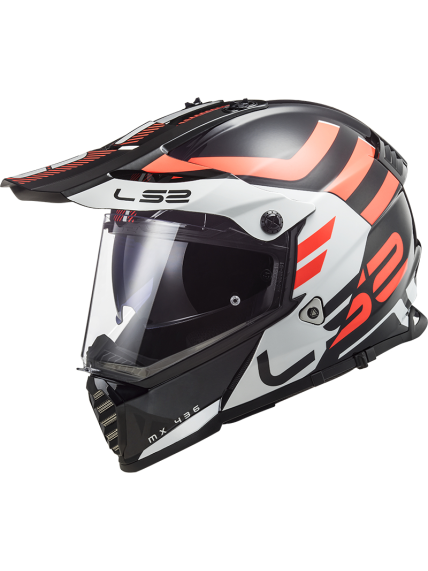 LS2 MX436 PIONEER EVO ADVENTURER BLACK WHITE