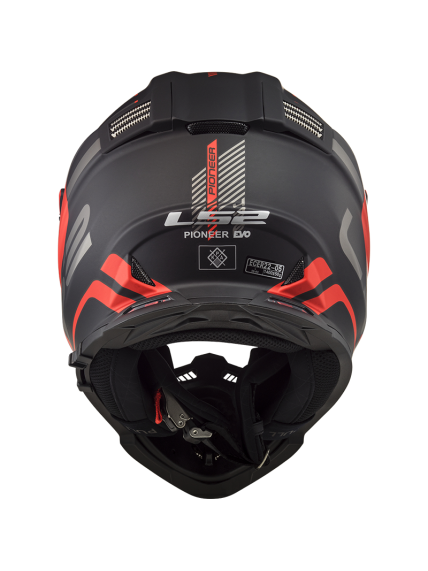 LS2 MX436 PIONEER EVO ADVENTURER MATT BLACK RED 2
