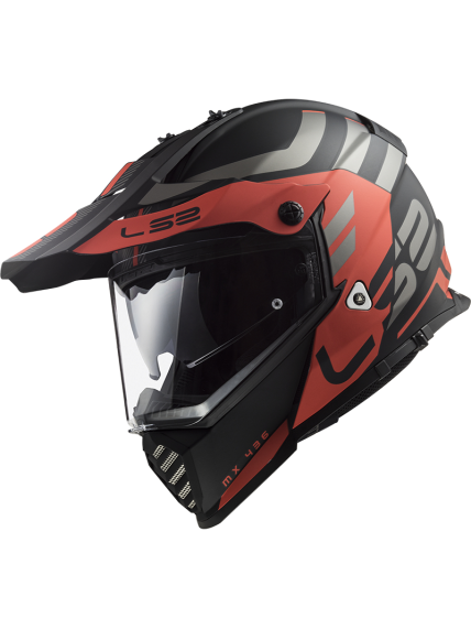 LS2 MX436 PIONEER EVO ADVENTURER MATT BLACK RED 4 LS2 MX436 PIONEER EVO ADVENTURER MATT BLACK RED 4