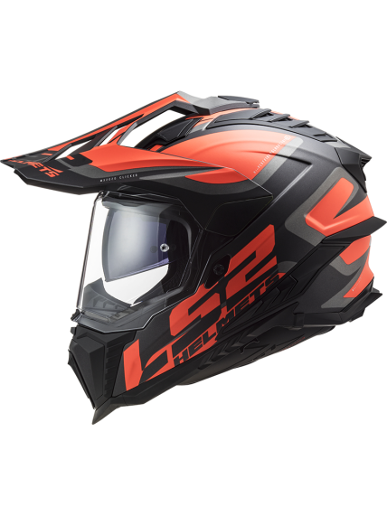 LS2 MX701 EXPLORER ALTER MATT BLACK FL.ORANGE 1