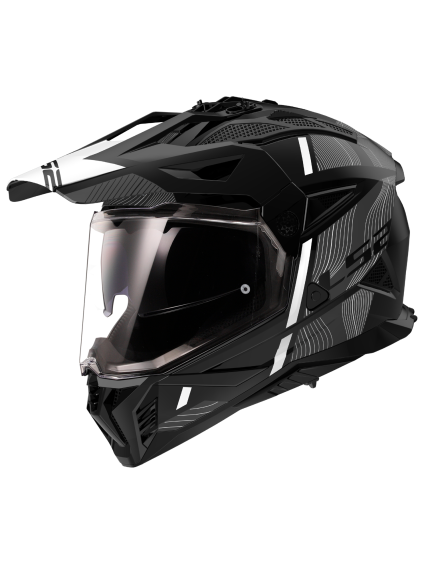 LS2 MX702 PIONEER II HILL MATT BLACK WHITE-06 LS2 MX702 PIONEER II HILL MATT BLACK WHITE-06
