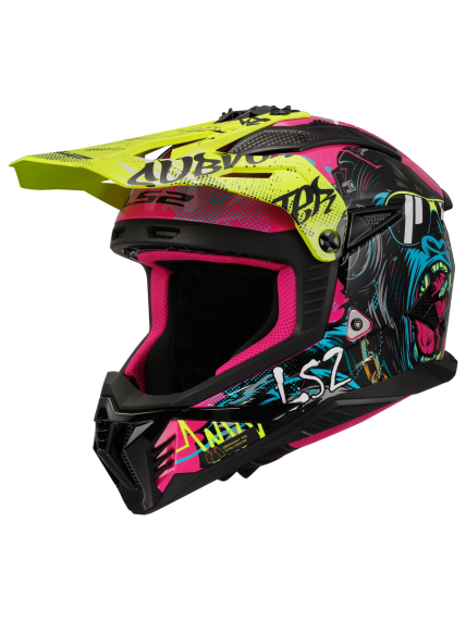LS2 MX708 FAST II GORILLA PURPLE H-V YELLOW-06 LS2 MX708 FAST II GORILLA PURPLE H-V YELLOW-06