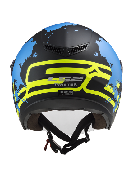 LS2 OF573 TWISTER II XOVER MATT BLACK BLUE 4