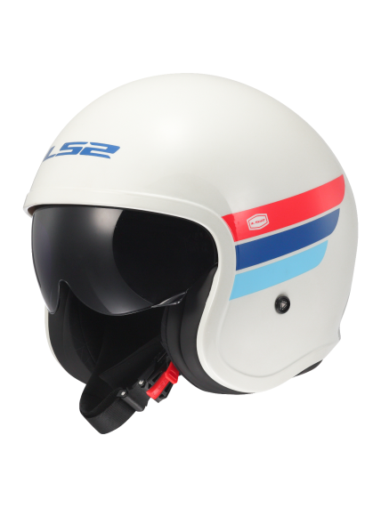 LS2 OF599 SPITFIRE II RETRO WHITE BLUE RED-06 LS2 OF599 SPITFIRE II RETRO WHITE BLUE RED-06