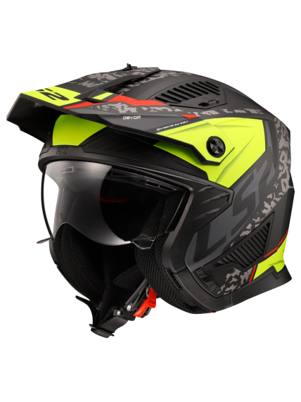 LS2 OF606 DRIFTER DEVOR M.BLACK H-V YELLOW-06 2