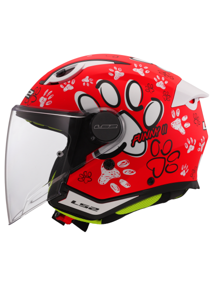 LS2 OF622 FUNNY II PAWS RED 8