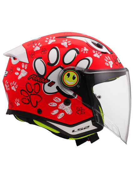 LS2 OF622 FUNNY II PAWS RED 5