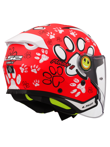 LS2 OF622 FUNNY II PAWS RED 6 LS2 OF622 FUNNY II PAWS RED 6