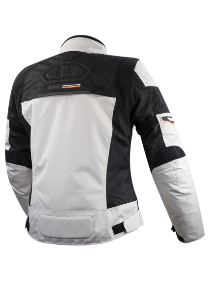 LS2 SHADOW LADY JACKET LIGHT GREY BLACK ORANGE 1