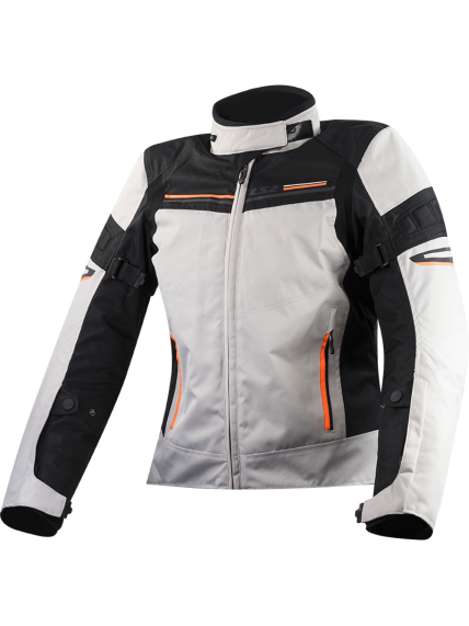 LS2 SHADOW LADY JACKET LIGHT GREY BLACK ORANGE
