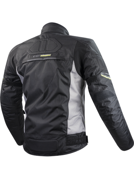 LS2 SHADOW MAN JACKET BLACK TITANIUM H-V YELLOW 1