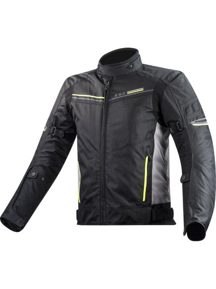LS2 SHADOW MAN JACKET BLACK TITANIUM H-V YELLOW