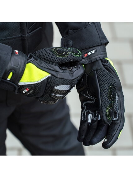 LS2 SPARK 2 AIR MAN GLOVES BLACK H-V YELLOW 4 LS2 SPARK 2 AIR MAN GLOVES BLACK H-V YELLOW 4
