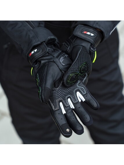 LS2 SPARK 2 AIR MAN GLOVES BLACK H-V YELLOW 1