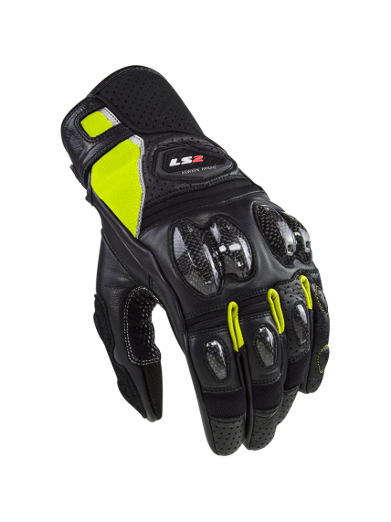 LS2 SPARK 2 LEATHER MAN GLOVES BLACK H-V