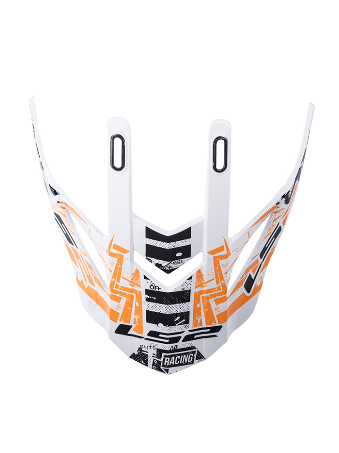 LS2 MX437 PEAK GLITCH WHITE BLACK ORANGE