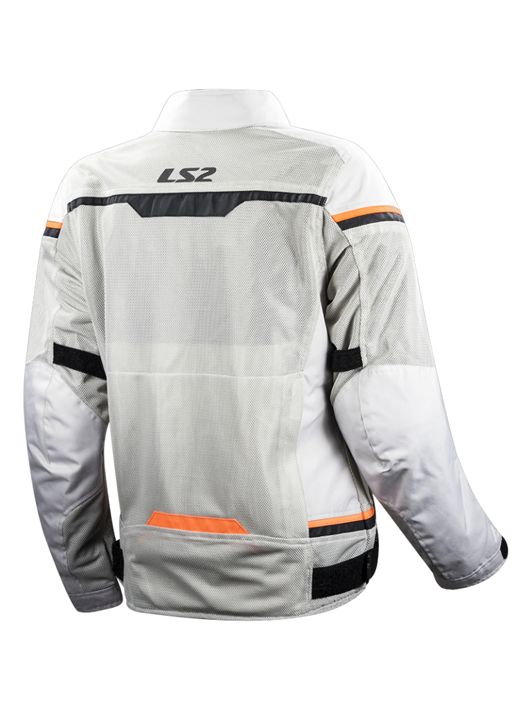 LS2 RIVA LADY JACKET LIGHT GREY H-V ORANGE 1
