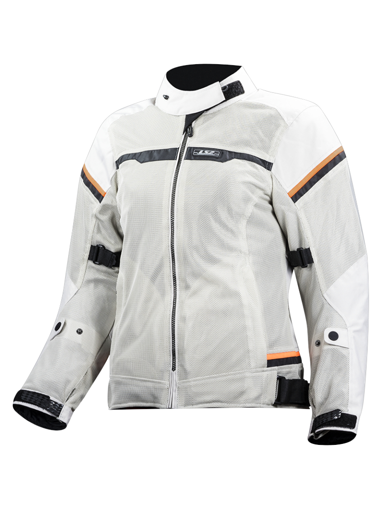 LS2 RIVA LADY JACKET LIGHT GREY H-V ORANGE LS2 RIVA LADY JACKET LIGHT GREY H-V ORANGE