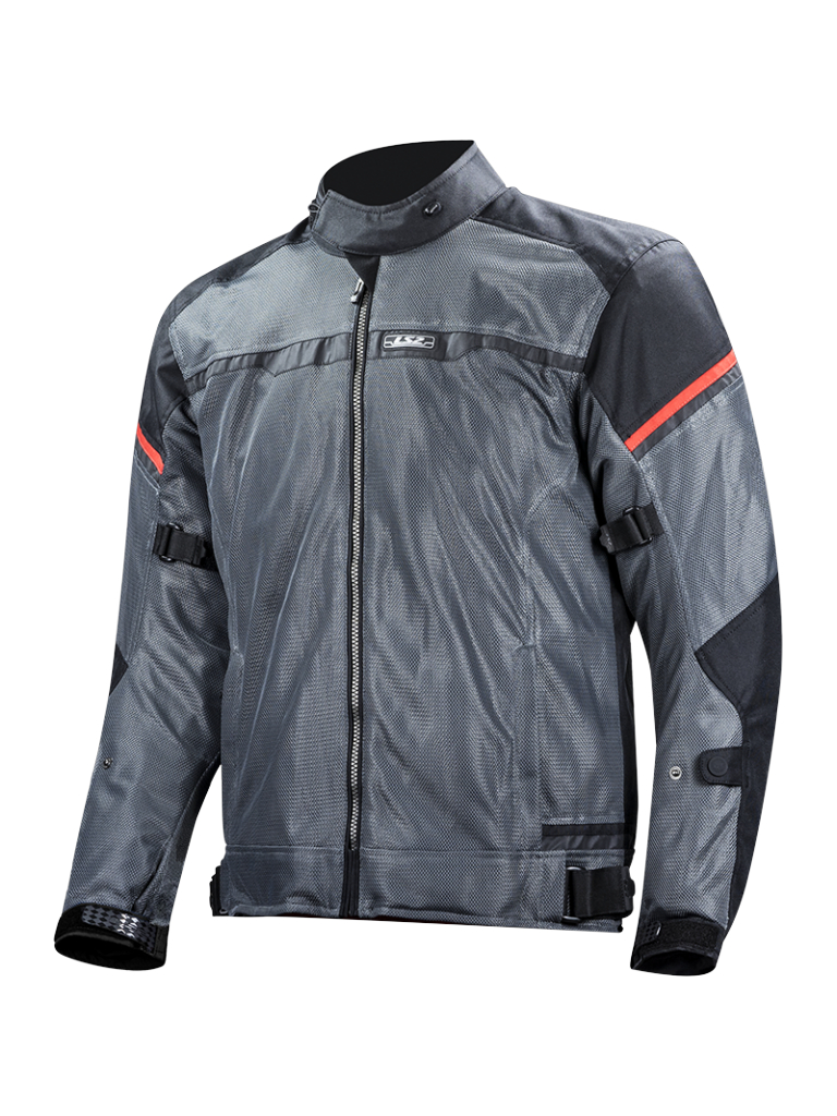 LS2 RIVA MAN JACKET BLACK DARK GREY RED LS2 RIVA MAN JACKET BLACK DARK GREY RED