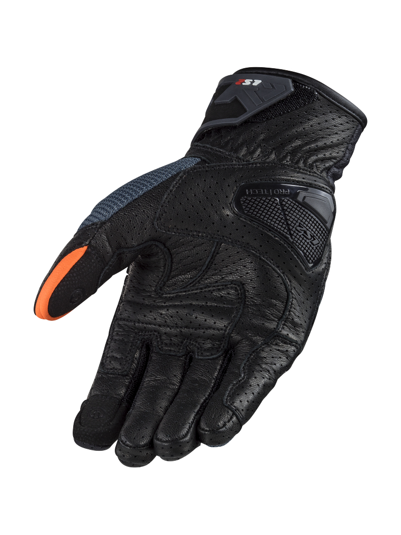 LS2 AIR RAPTOR MAN GLOVES DARK BLUE H-V ORANGE 1