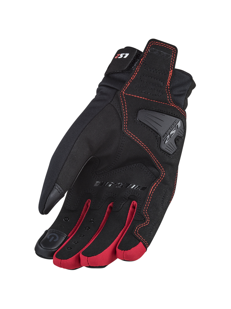 LS2 JET 2 LADY GLOVES BLACK RED 1