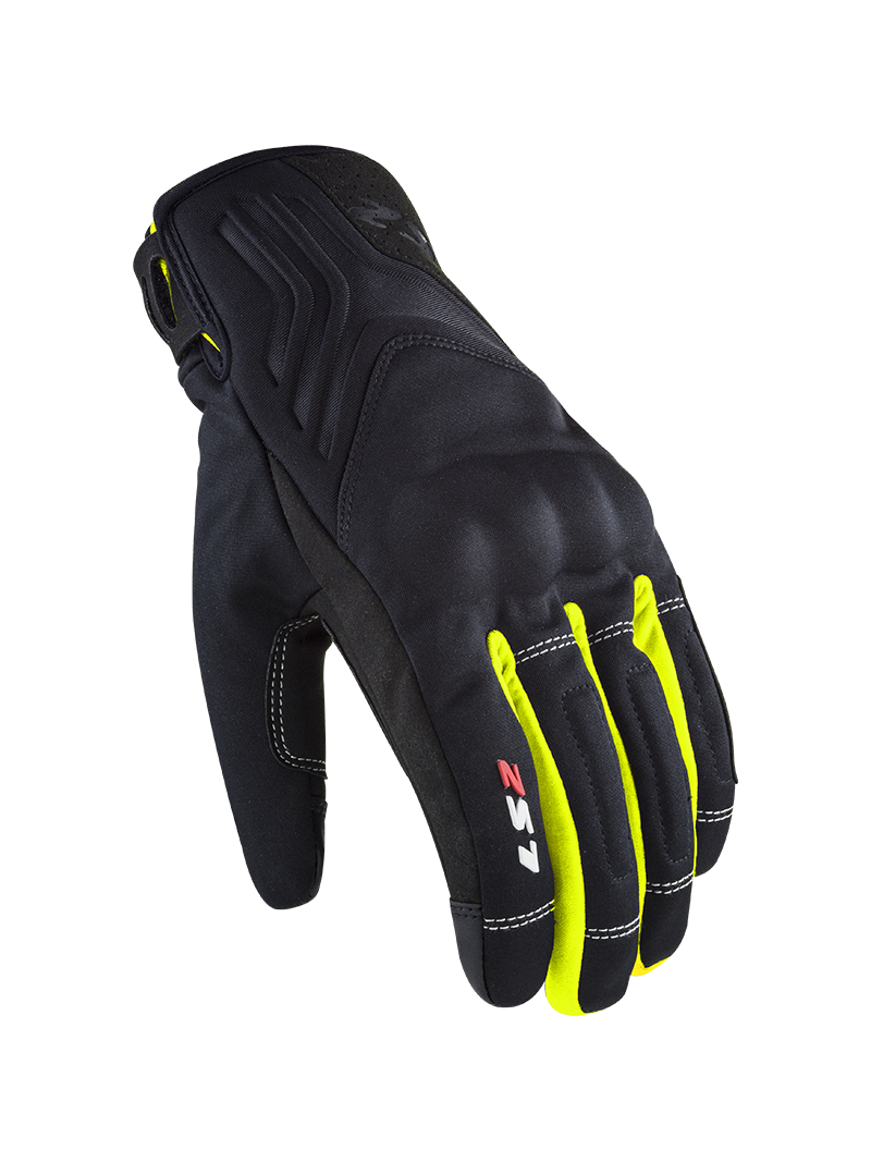 LS2 JET 2 MAN GLOVES BLACK H-V YELLOW LS2 JET 2 MAN GLOVES BLACK H-V YELLOW