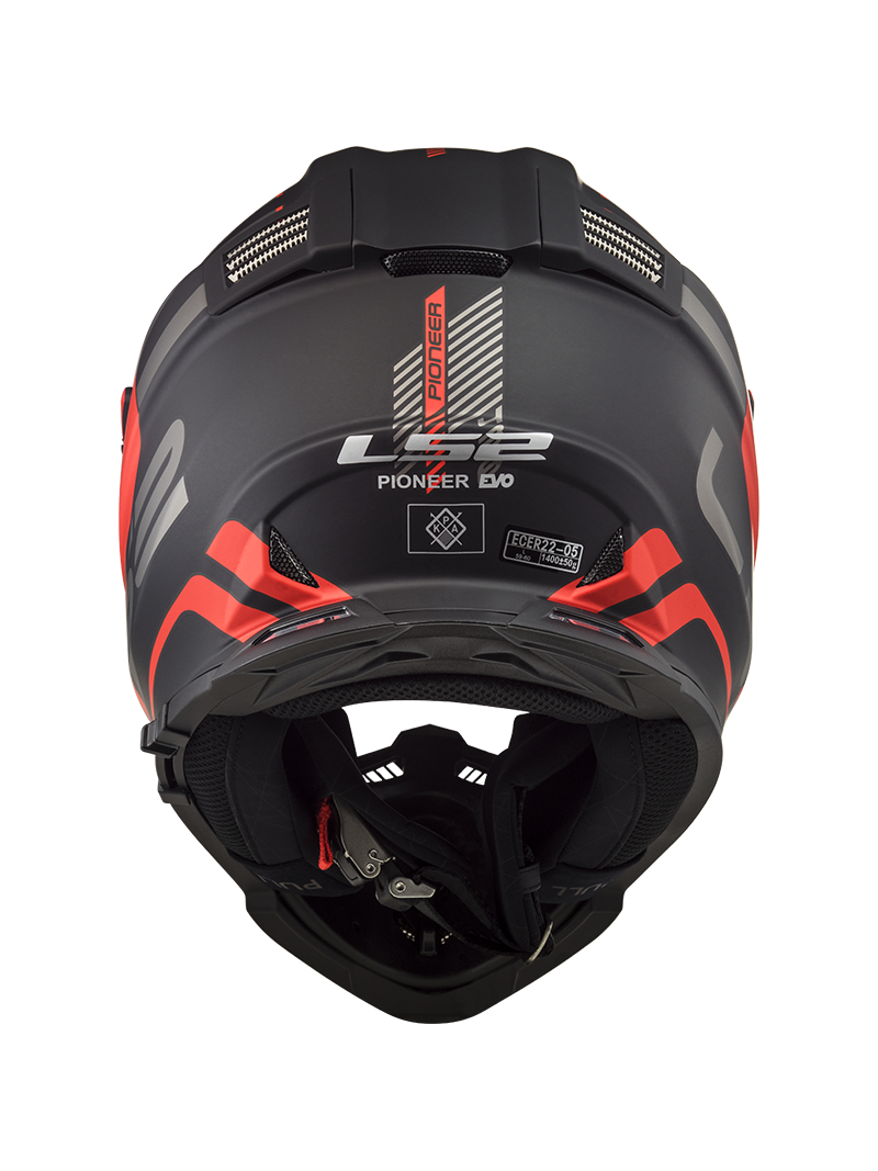 LS2 MX436 PIONEER EVO ADVENTURER MATT BLACK RED 2