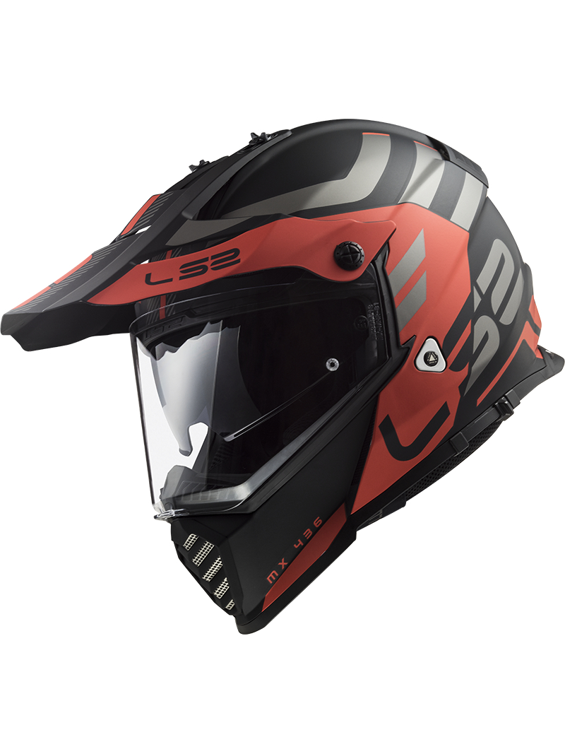 LS2 MX436 PIONEER EVO ADVENTURER MATT BLACK RED 4