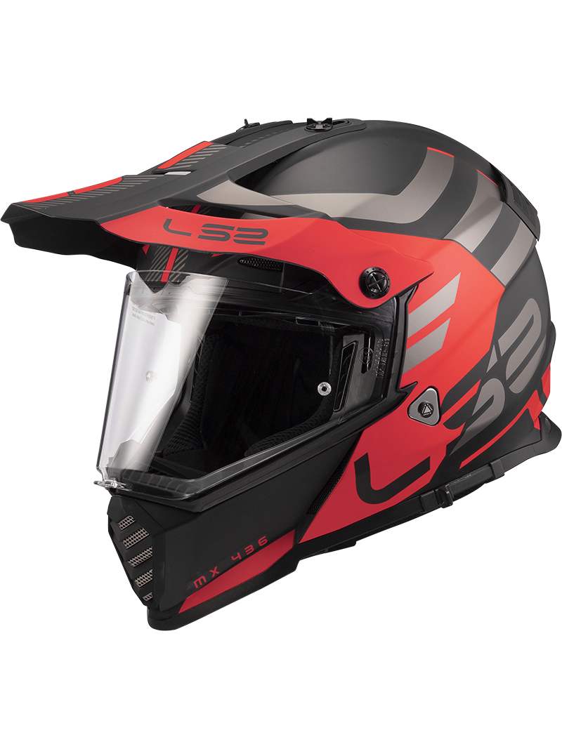 LS2 MX436 PIONEER EVO ADVENTURER MATT BLACK RED