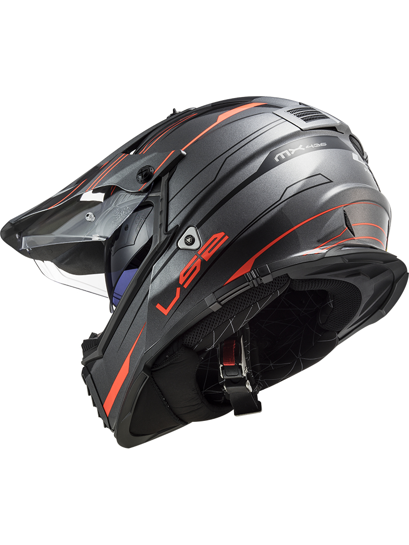 LS2 MX436 PIONEER EVO KNIGHT TITANIUM ORANGE 5
