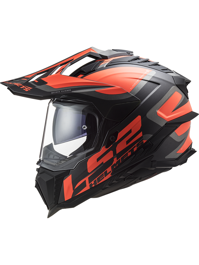LS2 MX701 EXPLORER ALTER MATT BLACK FL.ORANGE 1