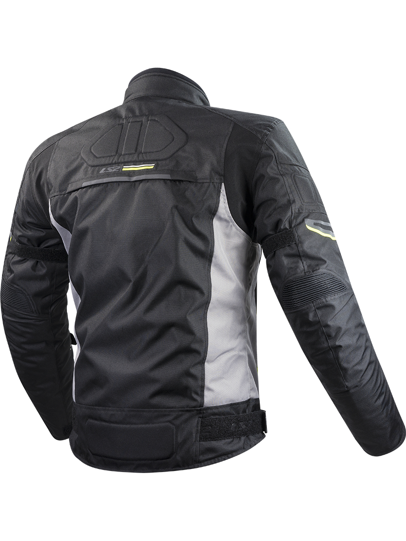 LS2 SHADOW MAN JACKET BLACK TITANIUM H-V YELLOW 1