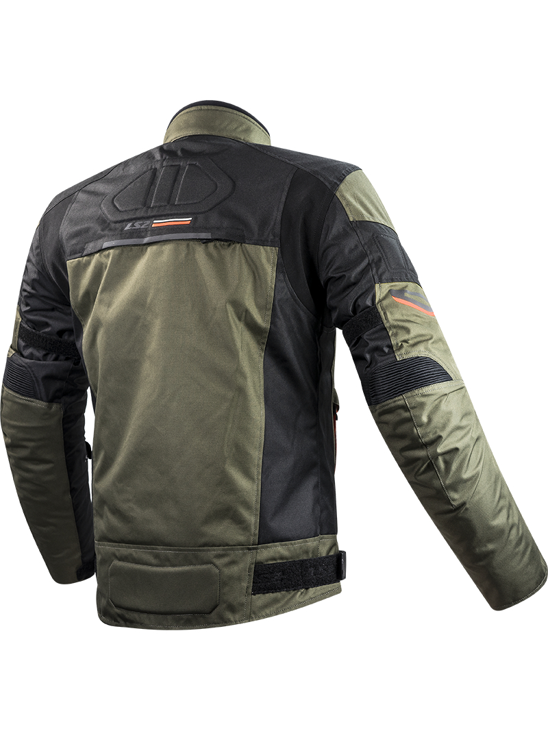 LS2 SHADOW MAN JACKET KHAKI BLACK H-V ORANGE 1
