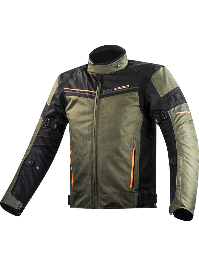 LS2 SHADOW MAN JACKET KHAKI BLACK H-V ORANGE LS2 SHADOW MAN JACKET KHAKI BLACK H-V ORANGE