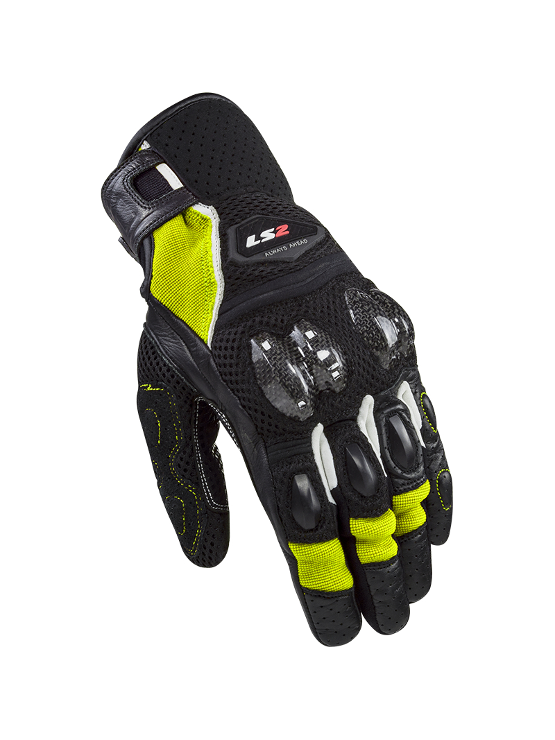 LS2 SPARK 2 AIR MAN GLOVES BLACK H-V YELLOW LS2 SPARK 2 AIR MAN GLOVES BLACK H-V YELLOW