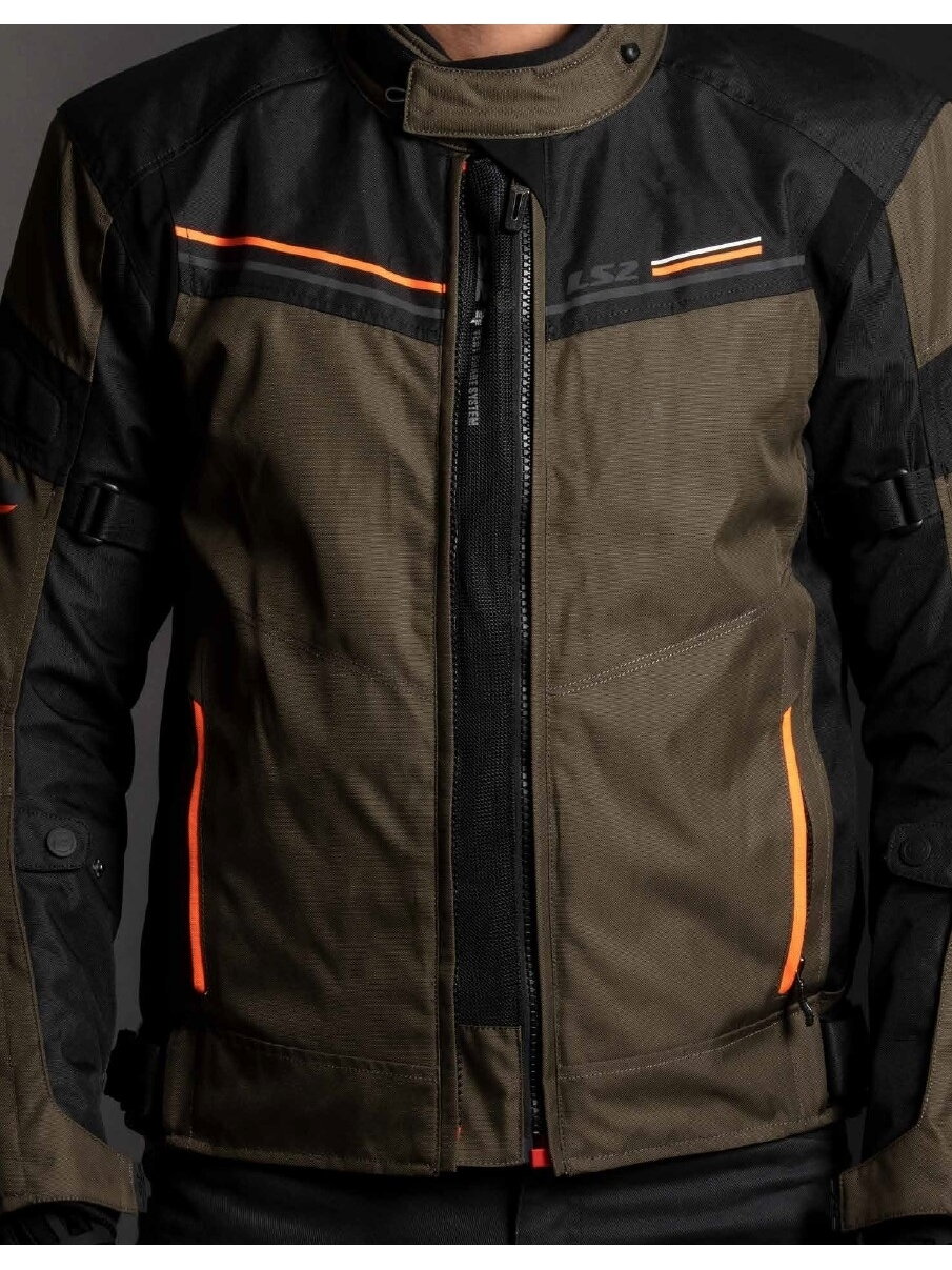 LS2 SHADOW MAN JACKET KHAKI BLACK H-V ORANGE 2 LS2 SHADOW MAN JACKET KHAKI BLACK H-V ORANGE 2