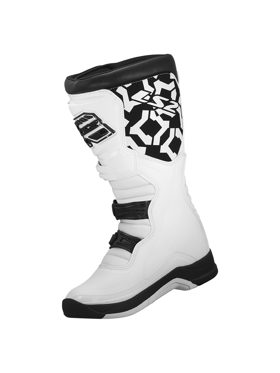 LS2 RAPTOR MAN BOOTS BLACK WHITE 7