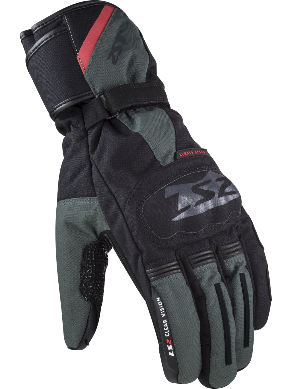 LS2 SNOW MAN GLOVES BLACK GREEN
